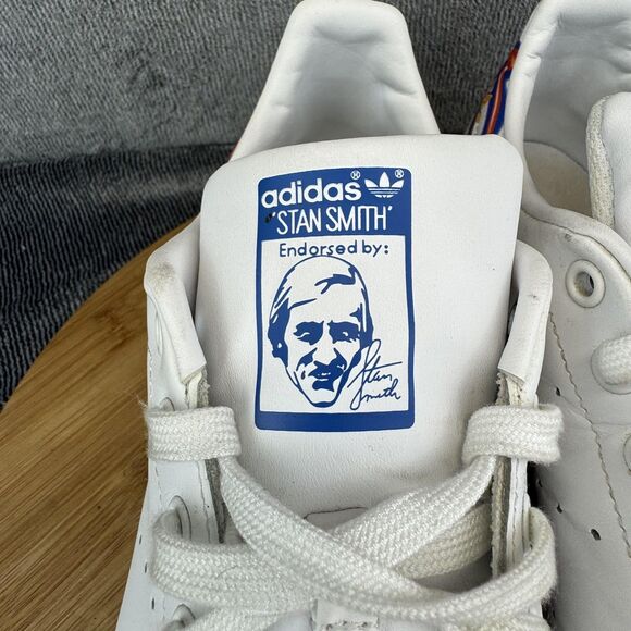 Adidas Stan Smith Shoes Mens Size 11 White Leather Graffiti Heel Tennis FV7869 - Picture 3 of 10